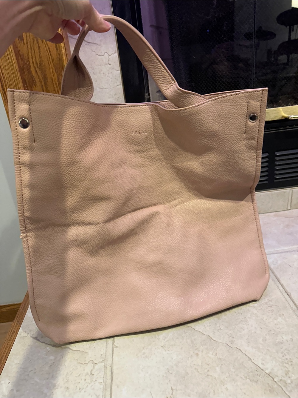 Minimalist Blush Pink Leather Tote - Unbranded